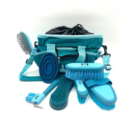 Set de pansage bicolore Fika turquoise / bleu ciel