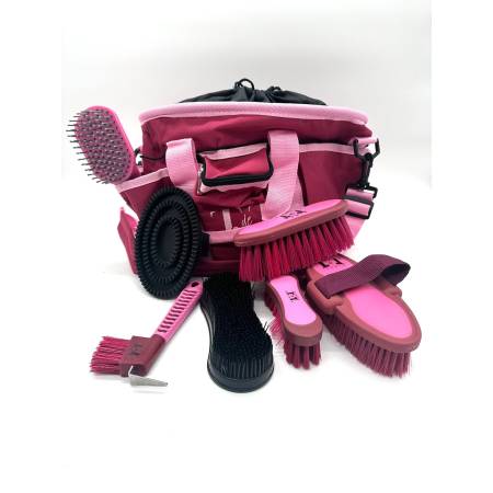 Set de pansage bicolore Fika fushia / rose