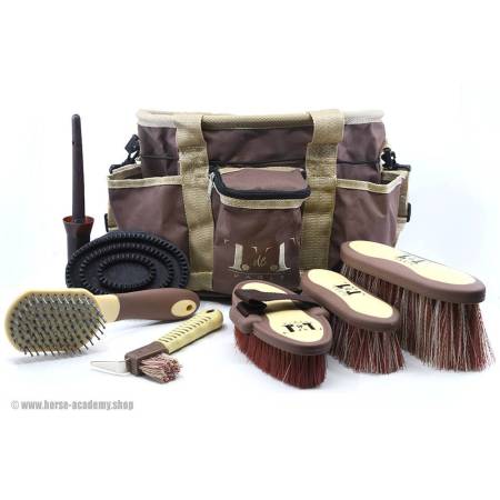 Set de pansage bicolore Douka marron / beige