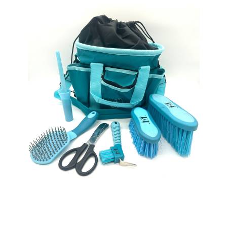 Set de pansage bicolore Cisa turquoise / bleu ciel
