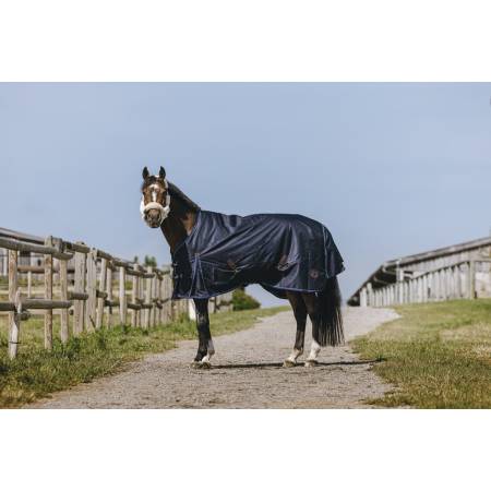 Couverture 200 g Classic High Neck 1200 D Equithème sur un cheval