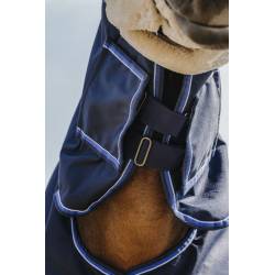 Couverture 100 g Classic Combo 1200 D Equithème sur un cheval vue de dessous de l'encolure