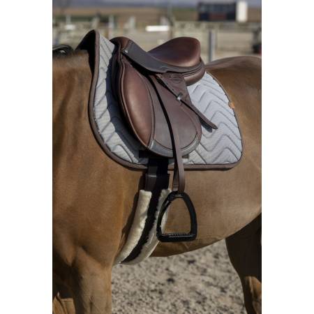 Tapis de selle Tweedytan Pied de Poule Blanc Equithème