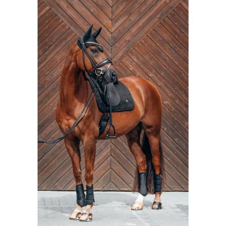 Tapis de dressage Deep nights noir sur un cheval