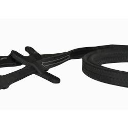 Zoom sur les rênes du filet Essentiel à pont T de T noir