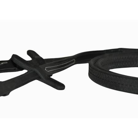 Zoom sur les rênes du filet Essentiel à pont T de T noir