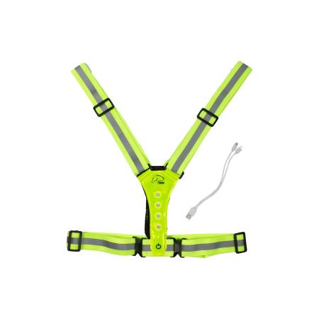 Gilet lumineux à LED KHM jaune fluorescent