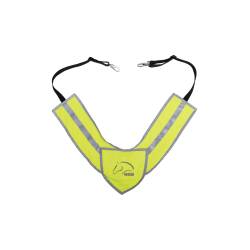 Collier de chasse Reflective HKM jaune fluorescent pour la sécurité des chevaux
