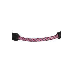 Zoom sur la muserole du licol Nele rose HKM pour poneys Shetlands