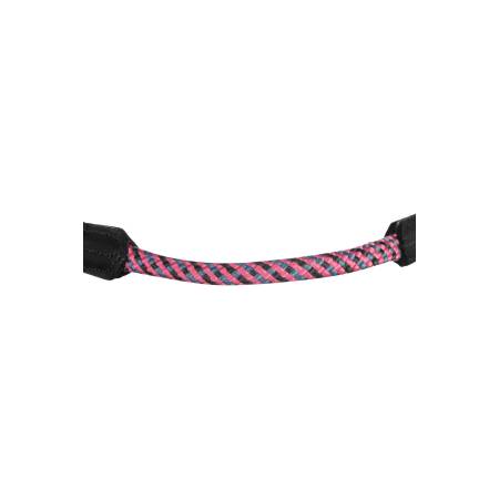 Zoom sur la muserole du licol Nele rose HKM pour poneys Shetlands