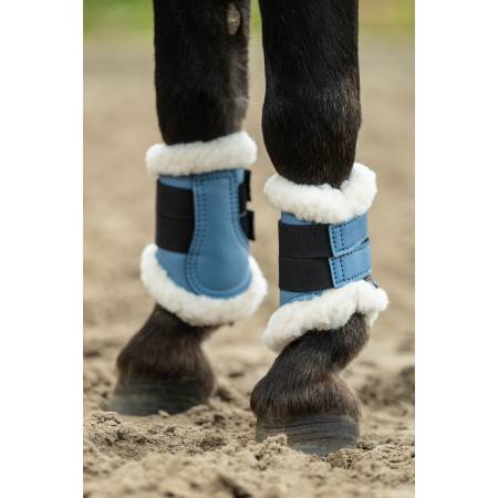 Guêtres shetland Comfort Shetty HKM bleu gris sur un poney shetland