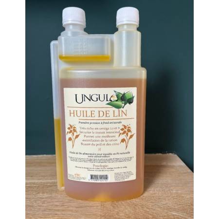 Bidon d'1 litre d'huile de lin pour chevaux Ungula Naturalis