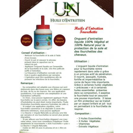 Notice fabriquant de l'huile entretien fourchette Ungula Naturalis