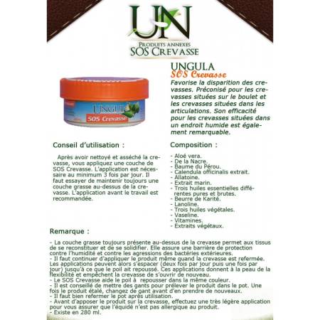 Fiche fabriquant du soin SOS Crevasse Ungula Naturalis page 1