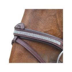 Zoom sur la muserolle du filet Kitsi Flags&Cup marron