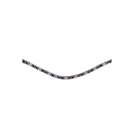 Détail du frontal Precious tricolore HKM Noir / Gris / Blanc