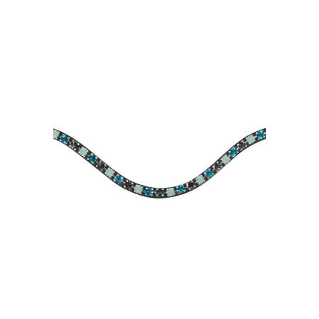 Zoom sur le frontal Aurora tricolore bleu HKM