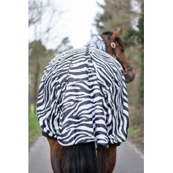 Zoom sur le rabat queue de la chemise anti-eczéma Zebra HKM sur un cheval