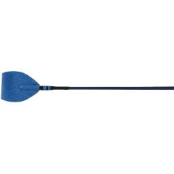Zoom sur la clapette de la cravache Strassy Whip & Go bleue pour chevaux et poneys