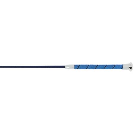 Zoom sur la poignée du stick de dressage Strassy Whip & Go bleu pour chevaux