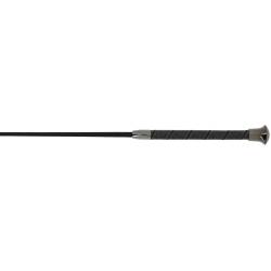 Zoom sur la poignée du stick de dressage Strassy Whip & Go noir pour chevaux