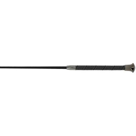 Zoom sur la poignée du stick de dressage Strassy Whip & Go noir pour chevaux
