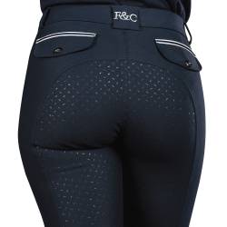 Zoom sur le fond silicone du pantalon d'équitation Cayenne Flags&Cup
