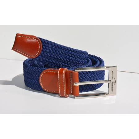 Ceinture tressée élastique Michel Robert - Bleu