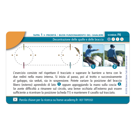 Fiche F6 du Training 1, livre d'exercices d'équitation en italien par Michel Robert