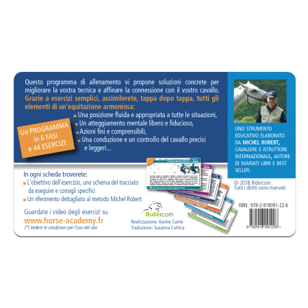 4ème de couverture du Training 1, livre d'exercices d'équitation en italien par Michel Robert