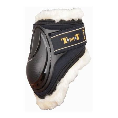 Protège boulets Proteck Compet T de T noir doublé mouton vue de 3 quarts