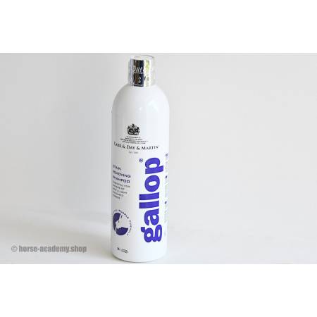 Bouteille de shampoing Gallop spécial chevaux gris Carr & Day & Martin
