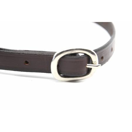 Zoom sur la boucle de la courroies d'éperon cuir de buffle Protanner marron