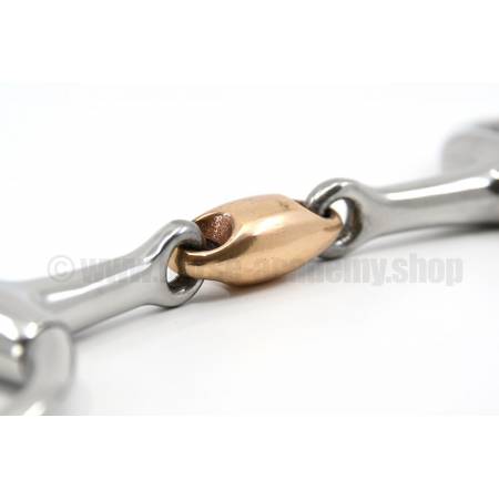 Zoom sur la double brisure du mors olives anatomique cuivre Metalab