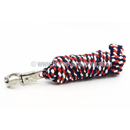 Longe d'attache Bleu-Blanc-Rouge Canter mousqueton anti panique