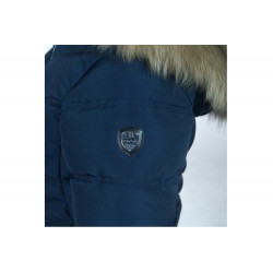 Zoom sur le logo de la parka d'équitation femme Wasilla Flags&Cup marine