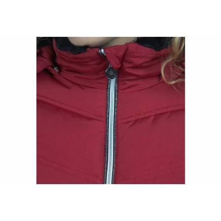 Zoom sur la fermeture éclair de la parka d'équitation femme Wasilla Flags&Cup bordeaux