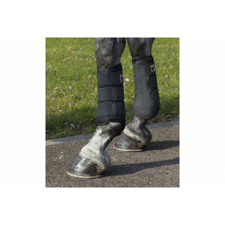 Guêtres souples Back on Track 3D mesh sur les antérieurs d'un cheval
