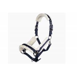 Licol bleu marine avec moumoute Top Confort HKM