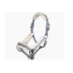 Licol gris avec moumoute blanche Top Confort HKM