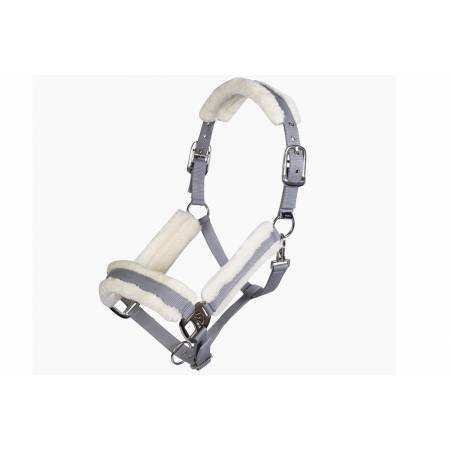Licol gris avec moumoute blanche Top Confort HKM