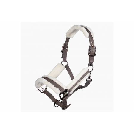 Licol marron taupe avec moumoute Top Confort HKM