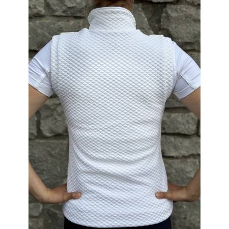 Gilet sans manche Blanc GPA porté vue de face