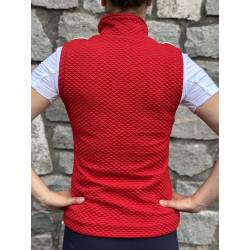 Gilet sans manche Rouge GPA porté vue de dos