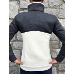 Veste polaire zippée grise et écru GPA portée vue de dos